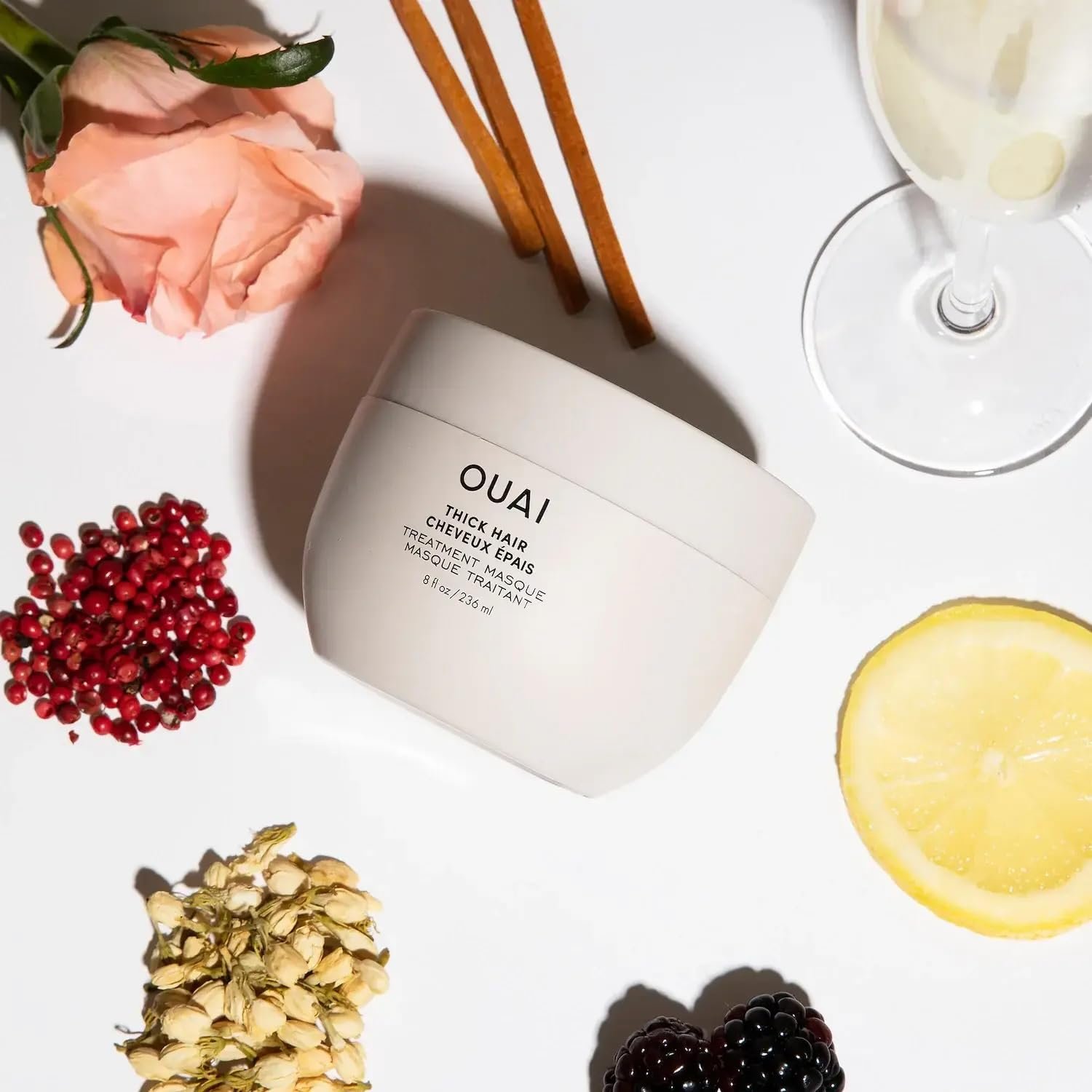 OUAI Thick Hair Mask - Deep Conditioning Hair Mask with Almond Oil, Olive Oil, & Hydrolyzed Keratin to Restore Damaged Strands - Phthalate & Paraben Free (8 fl oz) - Image 6