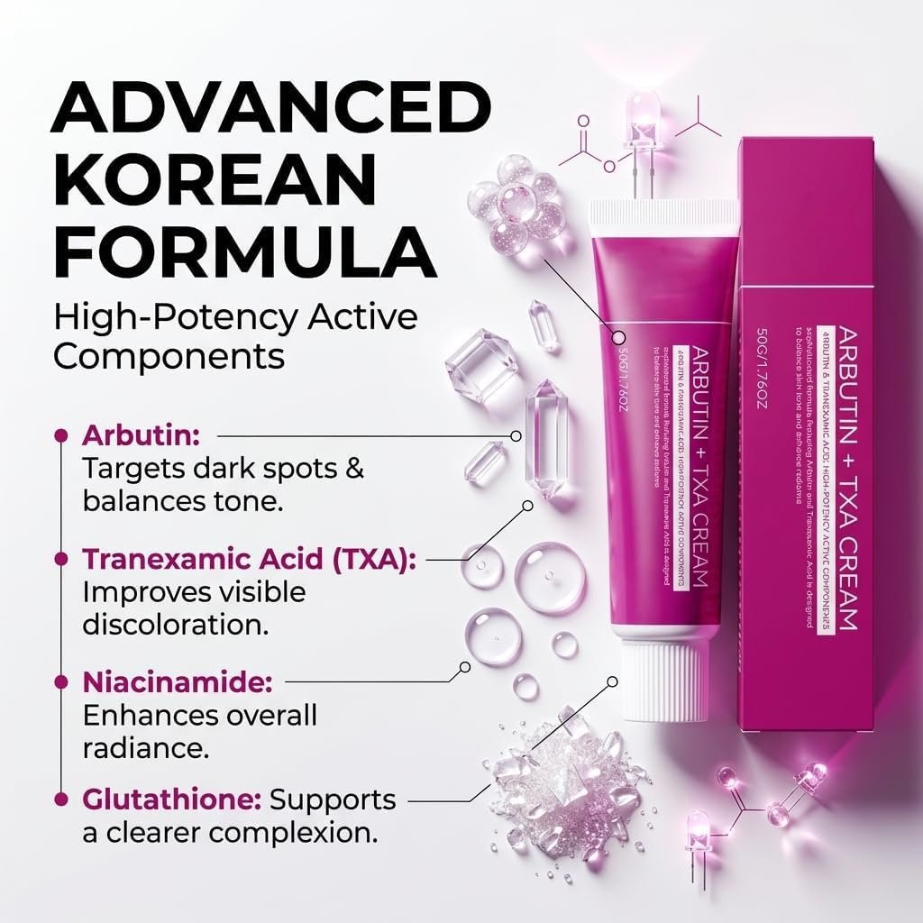 Official SOERA Korean Brightening Cream, Arbutin And Tranexamic Acid Facial Cream For Uneven Skin Tone And Dark Spot Appearance Care For Daily Skincare Routine - Image 2