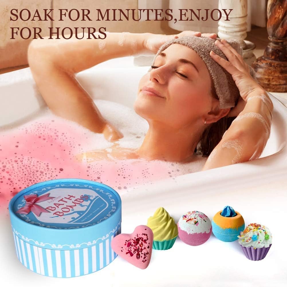 Aofmee Bath Bombs, 6pcs Bubble Bath Bomb for Girls, Handmade Fizzies Bathbombs for Women, Natural Organic Kids Spa Kit, Non Toxic Bath Kit for Teens, Gift Set for Mother Birthday Christmas Easter - Image 6