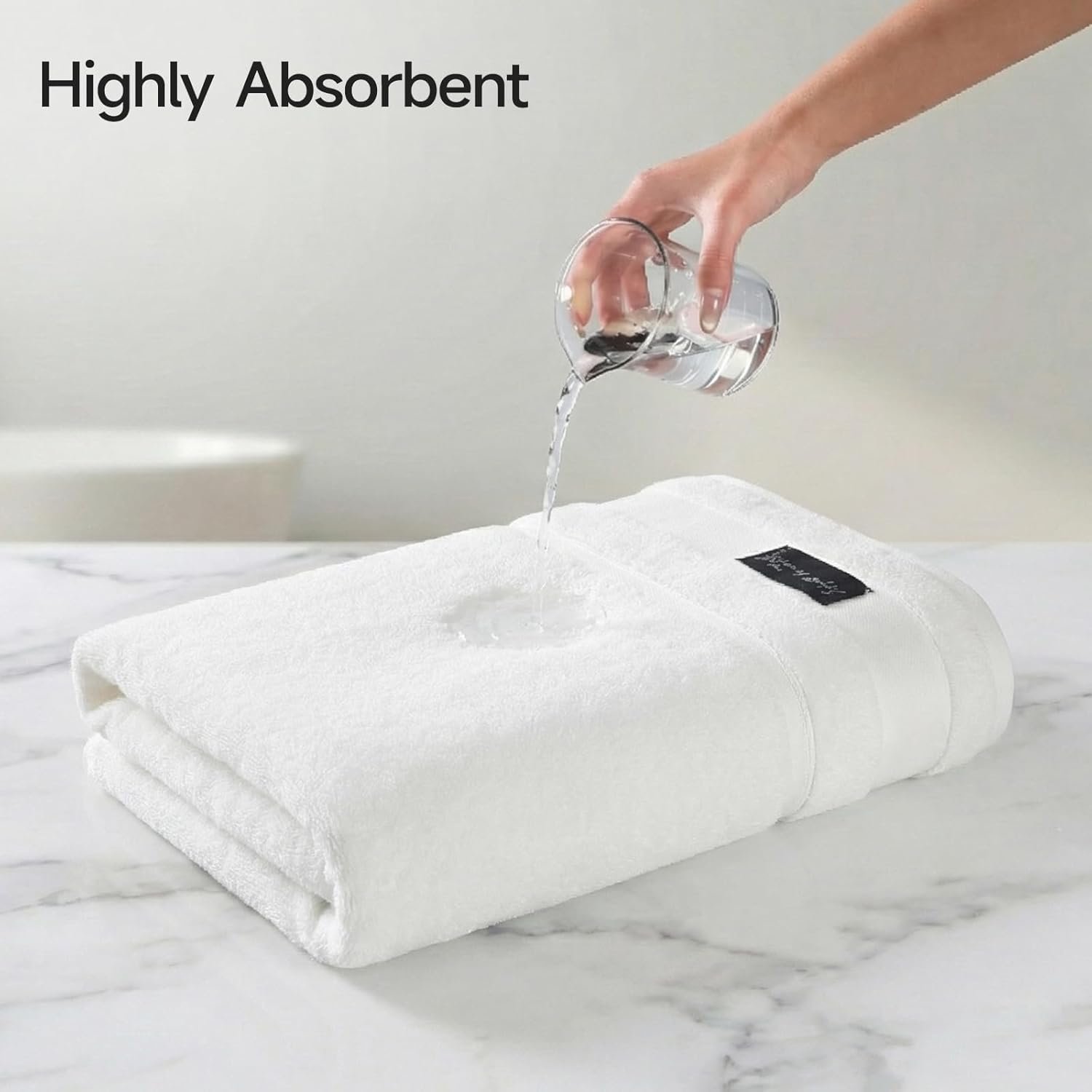 REDKISS Luxury White Bath Towels Set of 2, 100% Cotton 760GSM Heavyweight Bath Sheets, 31 x 63 Inch Oversized Large Bath Towels, Soft Plush Fluffy, Highly Absorbent Quick Dry Hotel Collection - Image 6