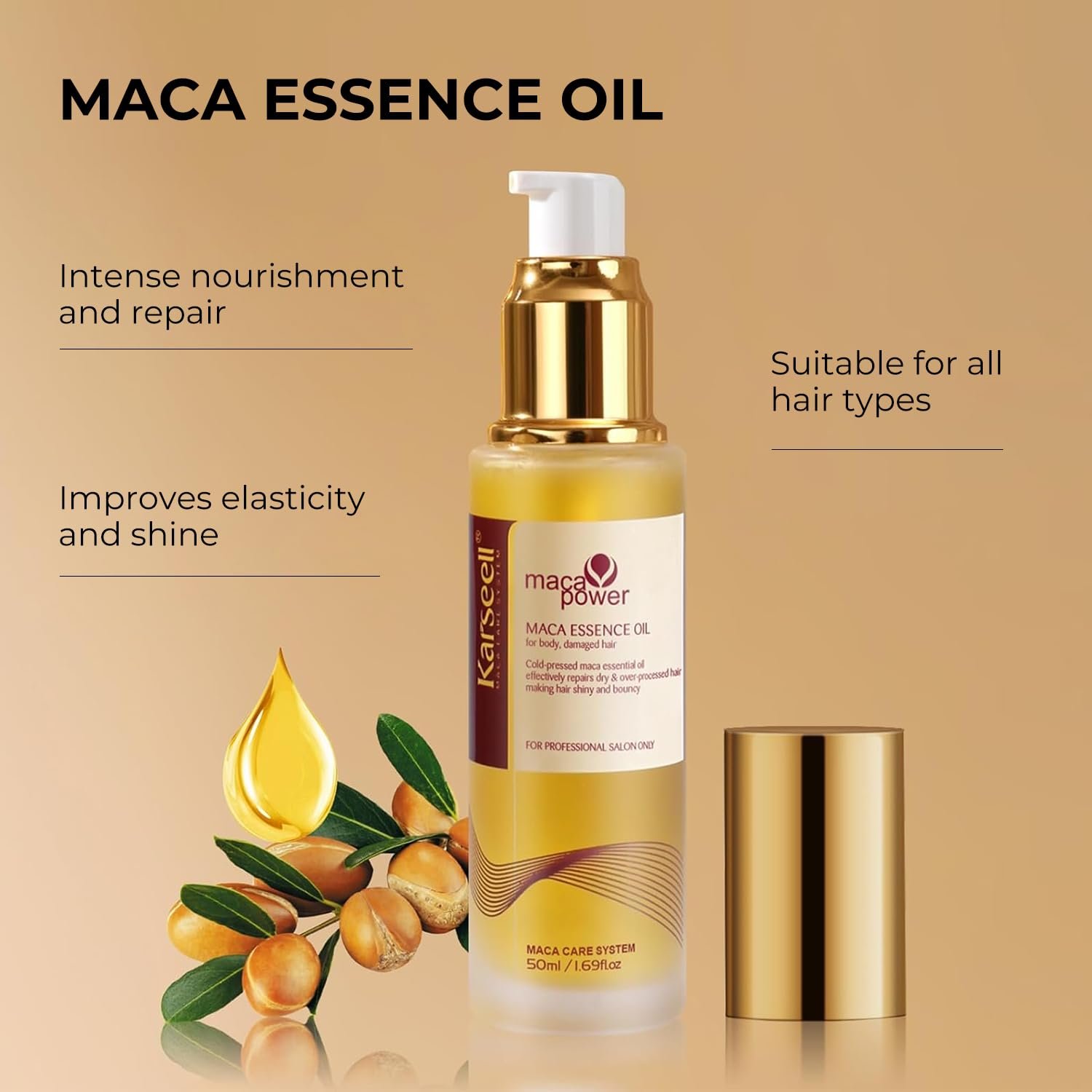 Karseell Collagen Hair Mask & Argan Oil Set, Deep Conditioning Hair Treatment for Dry Damaged Hair, Repair & Moisturize All Hair Types, 16.9 fl oz + 1.69 fl oz - Image 4