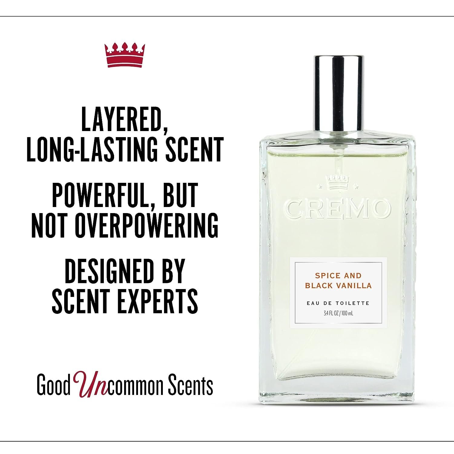 Cremo Cologne For Men - Spice & Black Vanilla Mens Cologne Spray, An Explosion of Vibrant Spices, Dark Woods and Black Vanilla, Multi-Layered Signature Men's Fragrances, 3.4 Fl Oz - Image 2