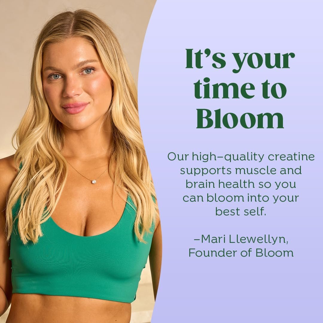 Bloom Nutrition Creatine Monohydrate Powder, 5g Micronized Creatine per Serving, Supports Muscle Recovery, Strength, Endurance, Pre or Post Workout, Gluten Free, Non GMO, Raspberry Lemon, 40 SVG, 9 oz - Image 6