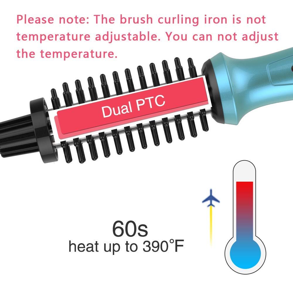 Mini Curling Iron PHOEBE 3/4 Inch Dual Voltage Ceramic Tourmaline Ionic Hot Curler Brush with Traveling Bag for Europe, Professional, Travel for Short Hair - Image 3