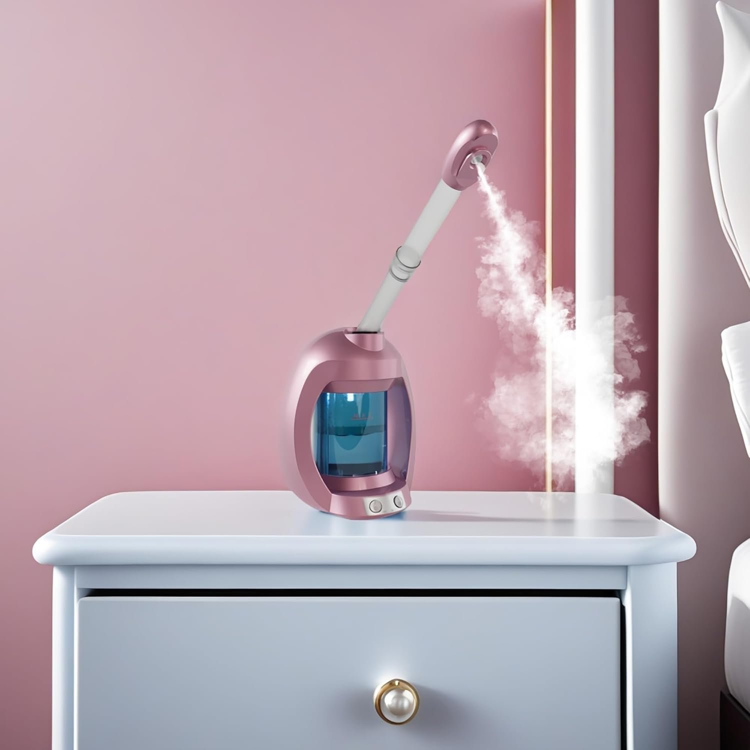 Facial Steamer, Nano Ionic Face Steamer for Facial Deep Cleaning, Pink Hair Steamer Facial Steamer Professional, Facial Steamers for Home Facial Spa. - Image 5