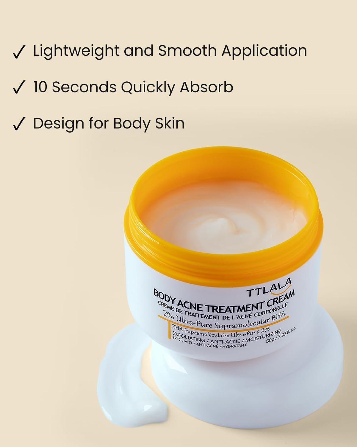 Butt Acne Clearing Treatment, Moisturizer Cream with 2% Salicylic Acid, Tea Tree Oil & Witch Hazel, Body Back Acne Treatment, Cystic Acne Treatment for Skin Delicate and Smooth 2.82oz - Image 5