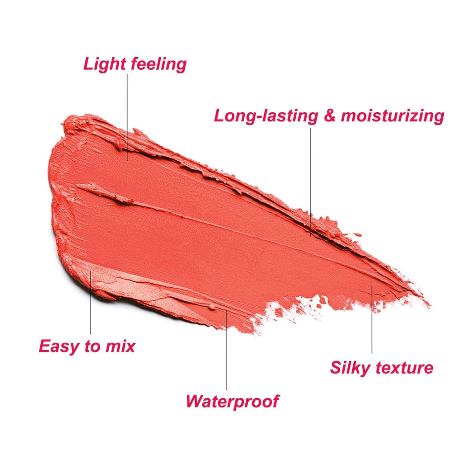Multi-Use Makeup Blush Stick,Beauty Solid Moisturizer,Waterproof Natural Nude Makeup,Tinted Solid Moisturizer Stick for Eyes Lips Cheek(1#shy pink) - Image 3