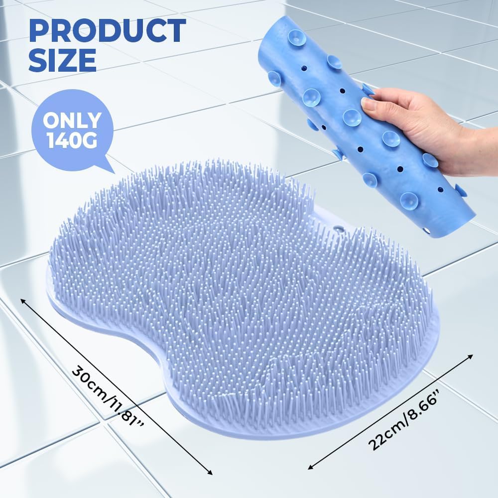 Shower Foot Scrubber Mat with Non-Slip Suction Cups, Shower Foot and Back Scrubber Massage Pad, Shower Foot Scrubber Mat Back Washer for Men and Women - Image 6