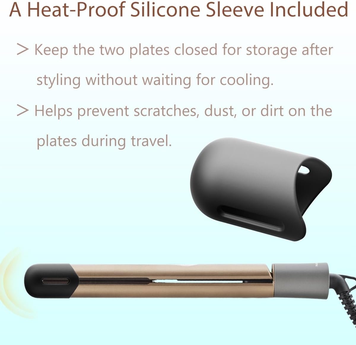 NITION Ceramic Tourmaline Hair Straighteners LCD Flat Iron MCH 10s Fast Heating Up. 1" 3D Floating Plate Healthy Smooth Home Straightening Tools. Travel Pouch. Dual Voltage. Elegant Gift Box - Image 8