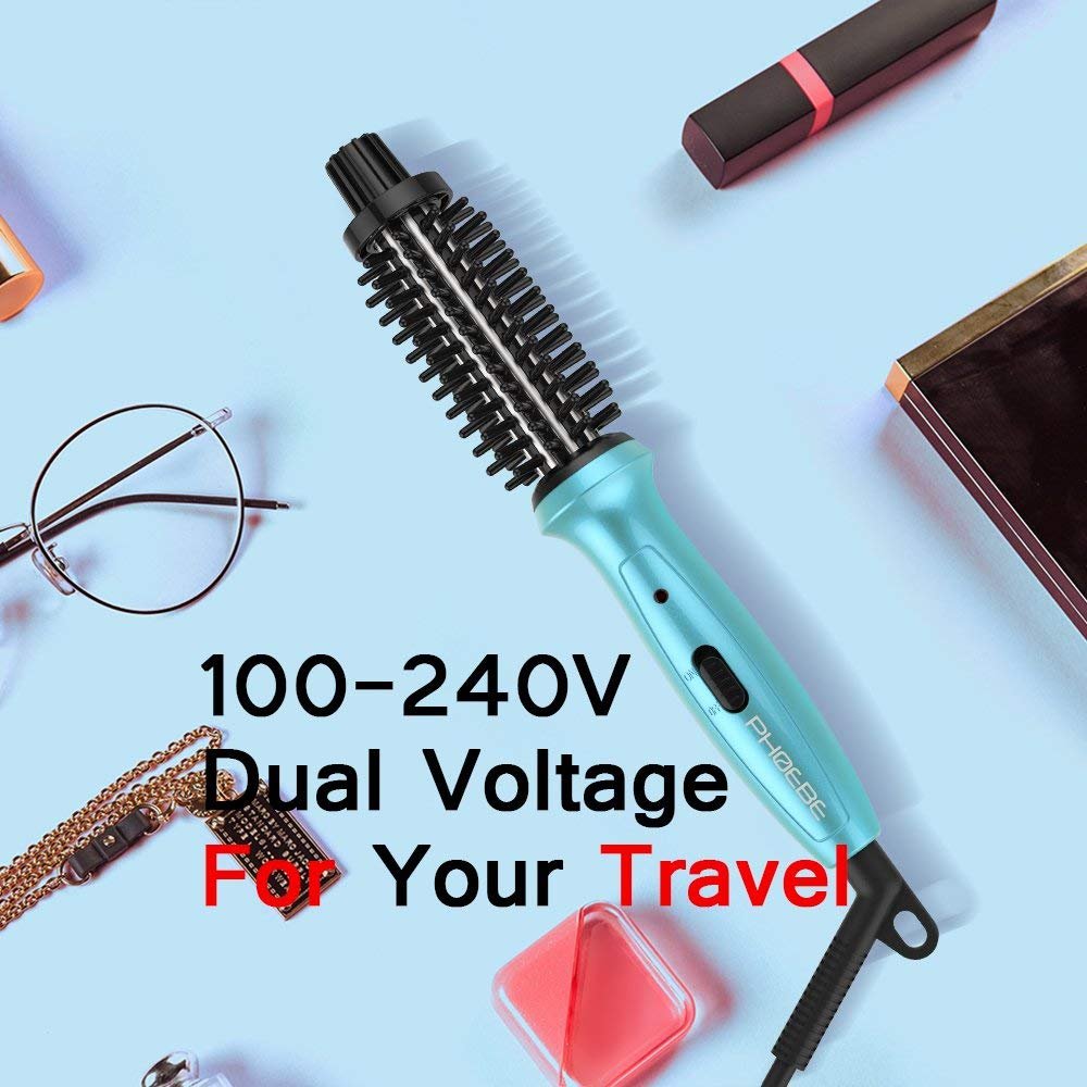 Mini Curling Iron PHOEBE 3/4 Inch Dual Voltage Ceramic Tourmaline Ionic Hot Curler Brush with Traveling Bag for Europe, Professional, Travel for Short Hair - Image 4