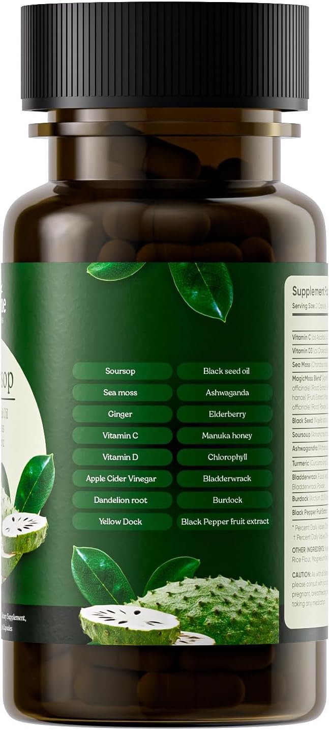 Serene Herbs 17-in-1 Sea Moss Capsules with Irish Seamoss, Black Seed Oil, Ashwagandha, Turmeric & Bladderwrack - Advanced Immunity, Energy & Gut Support - Natural Herbal Supplement - 60 Count - Image 7
