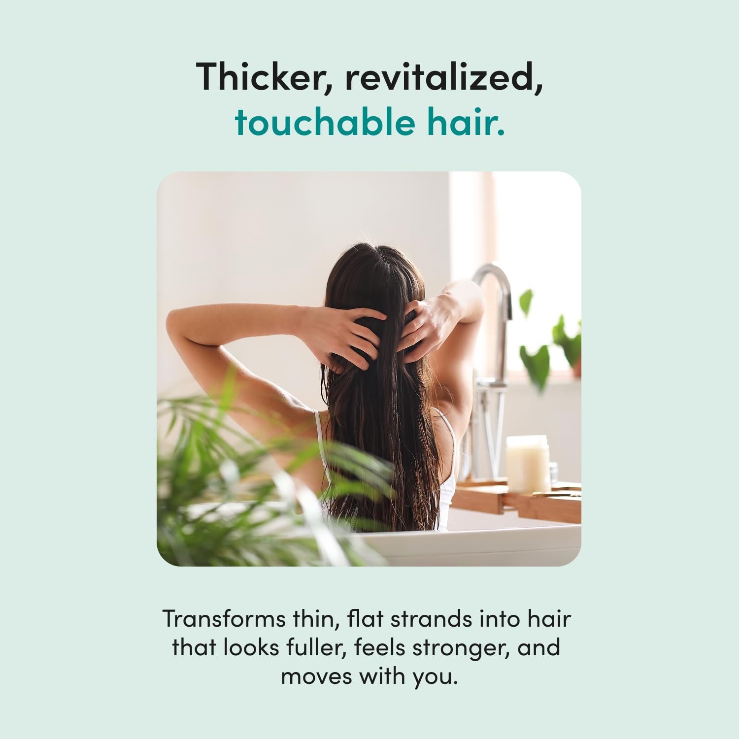 hers Triple Threat Shampoo & Conditioner Set - Biotin, Saw Palmetto, & Pumpkin Seed Oil Formula - Thickens & Hydrates - Color-Safe, Paraben-Free, Vegan - Napa Rose Scent - 6.4 Fl Oz, 2 Count - Image 4