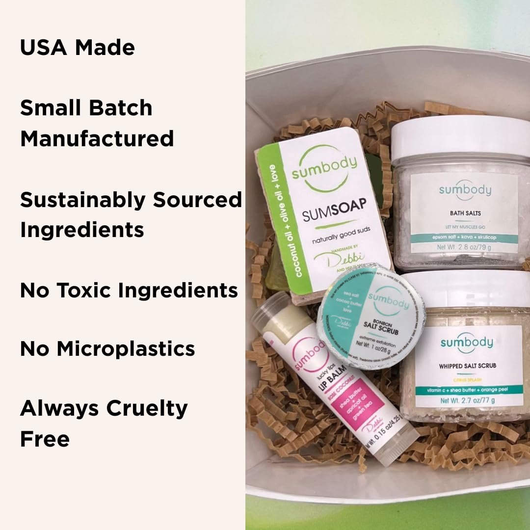 Sumbody USA Made Mini Self Care Gift Set - (6pcs) Men Women Teens All Natural Aromatherapy Body Care Set Skin Care Box, Spa Baskets, Relaxation, Pampering, Mothers Day Graduation Teacher Appreciation - Image 6