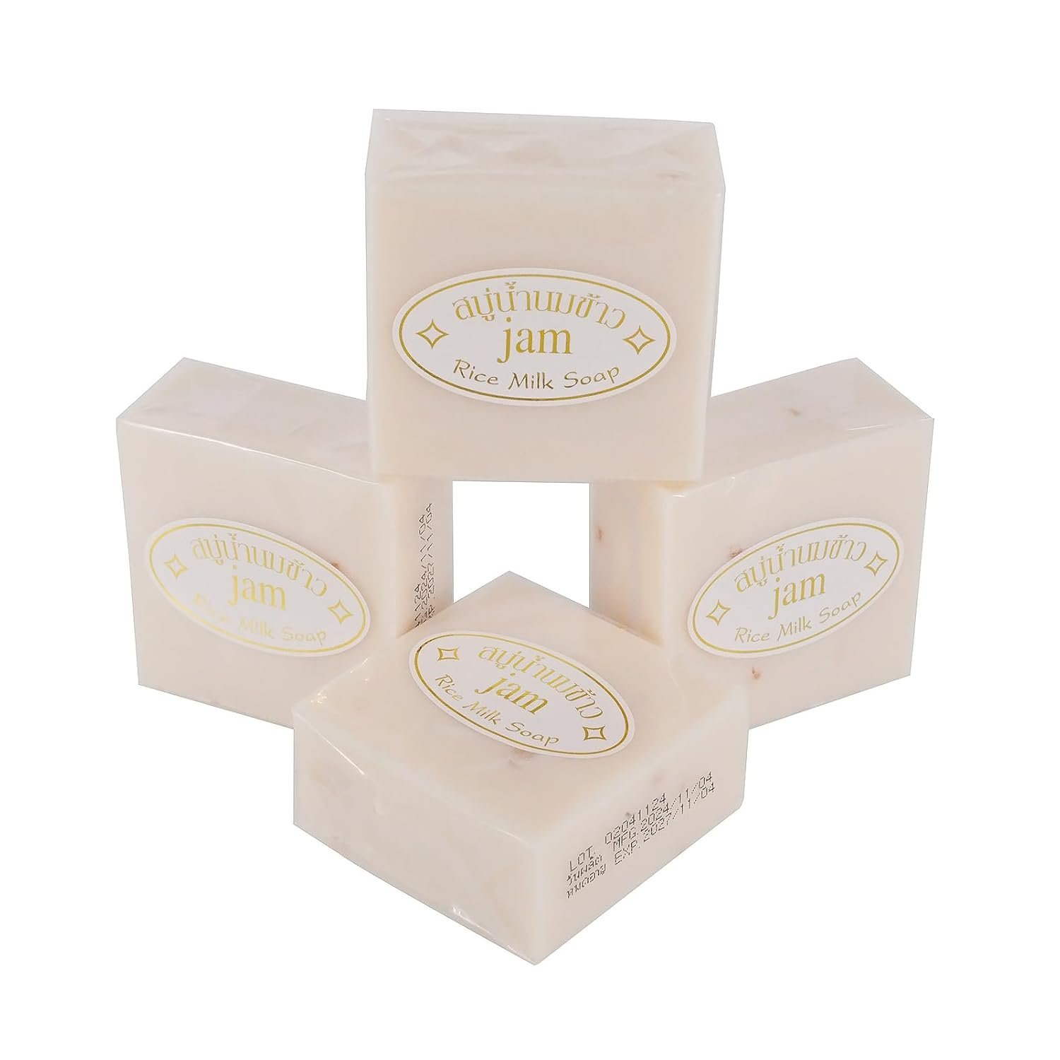 Handmade Genuine Thai Rice Soap 4/8/12PCS sets. 65g/PCS,Cold - Processed.Great for bath, hands, face & gifting (4PCS) - Image 9