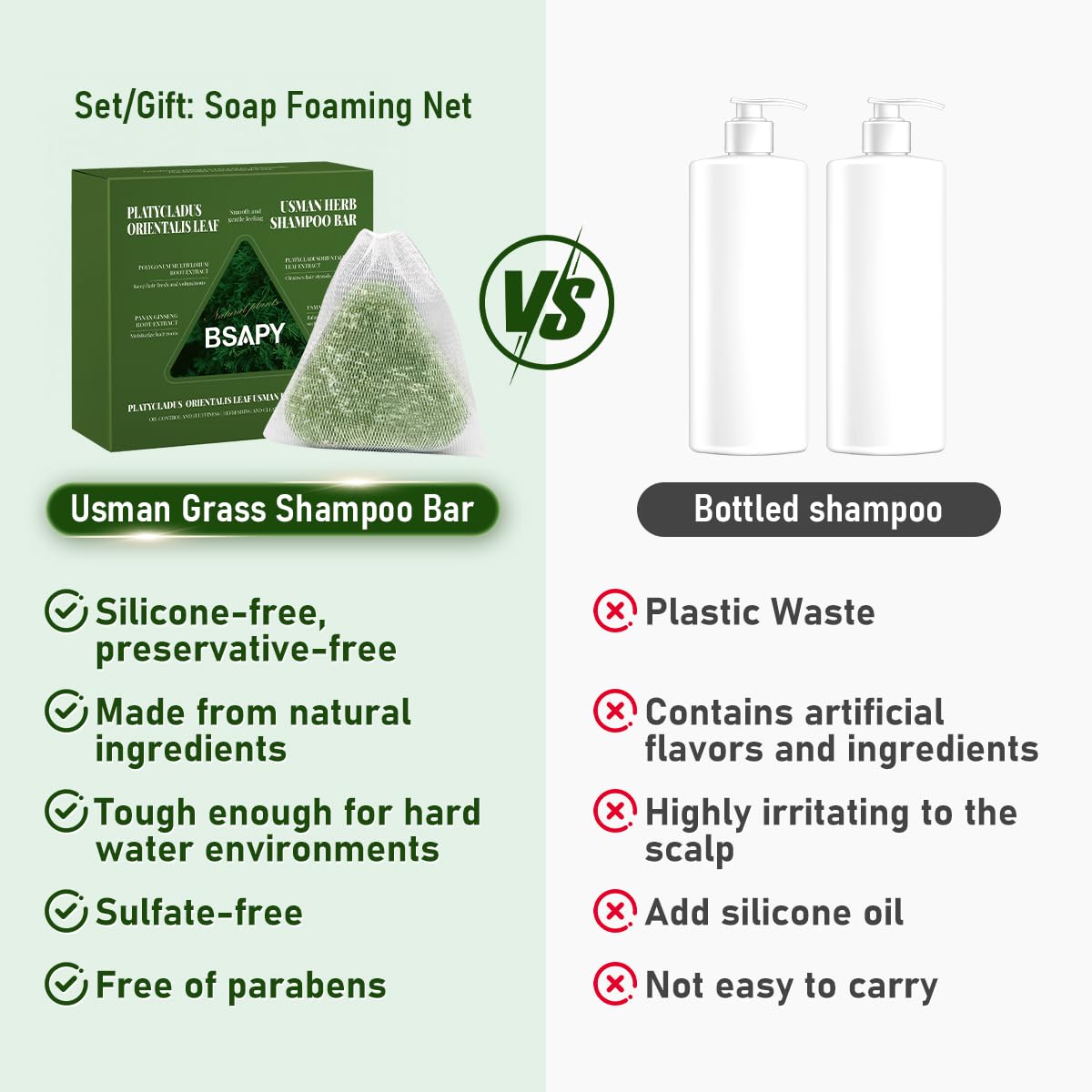 Anti Hair Loss Shampoo Bar – DHT Blocker with Polygonum, Ginseng & Tea Tree, Strengthens Roots, Reduces Hair Fall, for Thinning Hair, Herbal Hair Growth Soap 120g *2 - Image 6
