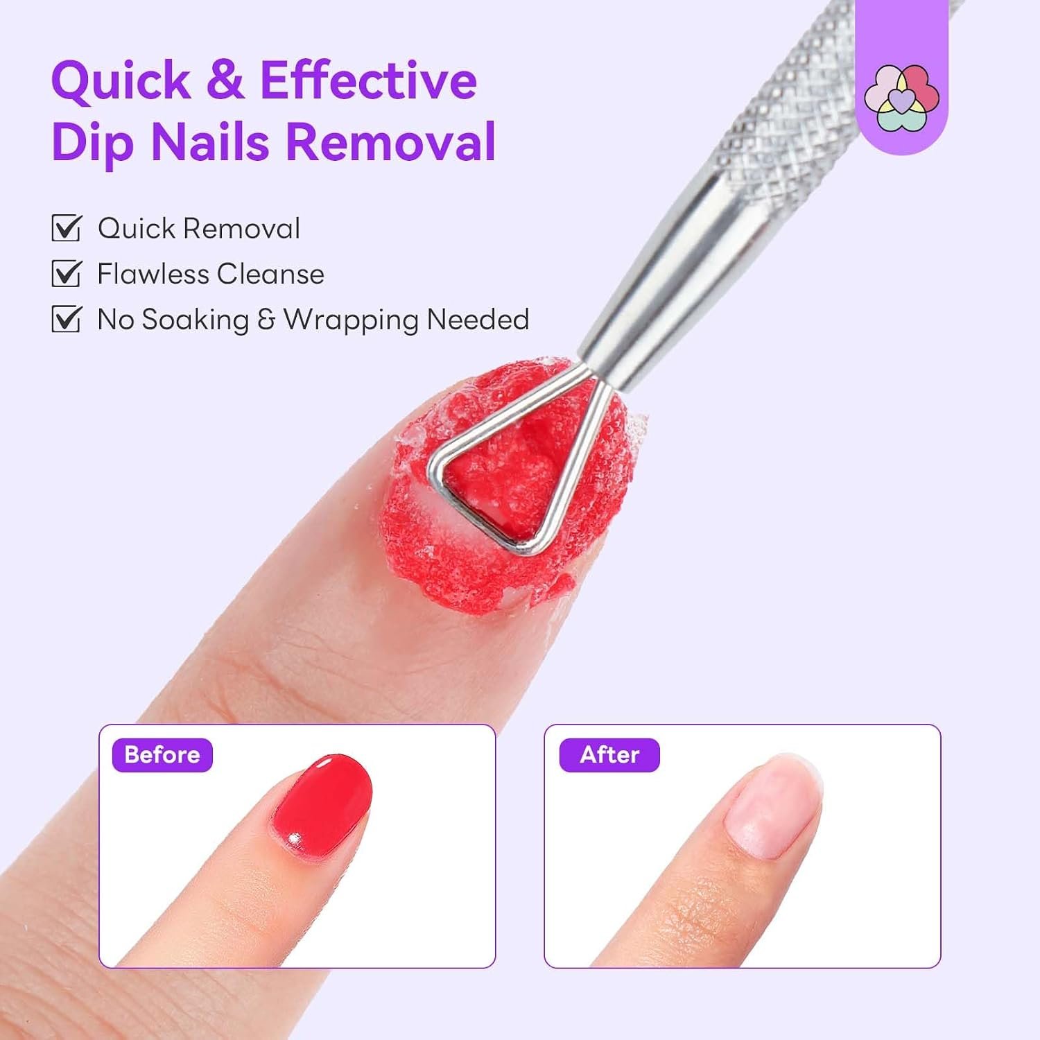 SAVILAND Essentials Dip Powder Remover Kit: Dip Nail Removal With Nail File Buffer For Dip Nails Gel Remove No Need Foil Soaking or Wrapping Easy to Use Home Manicure 15ml - Image 3