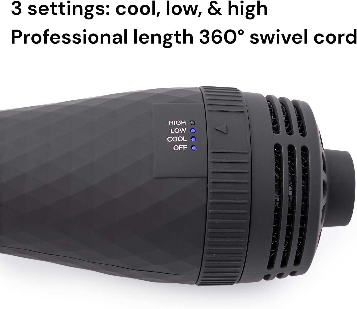 L'ANGE HAIR Le Volume 2-in-1 Titanium Blow Dryer Brush | Frizz Control Blowout Hair Dryer Brush For Drying And Straightening | Volumizing Hot Air Styler For All Hairstyles | Oval Barrel | Black - 60mm - Image 5