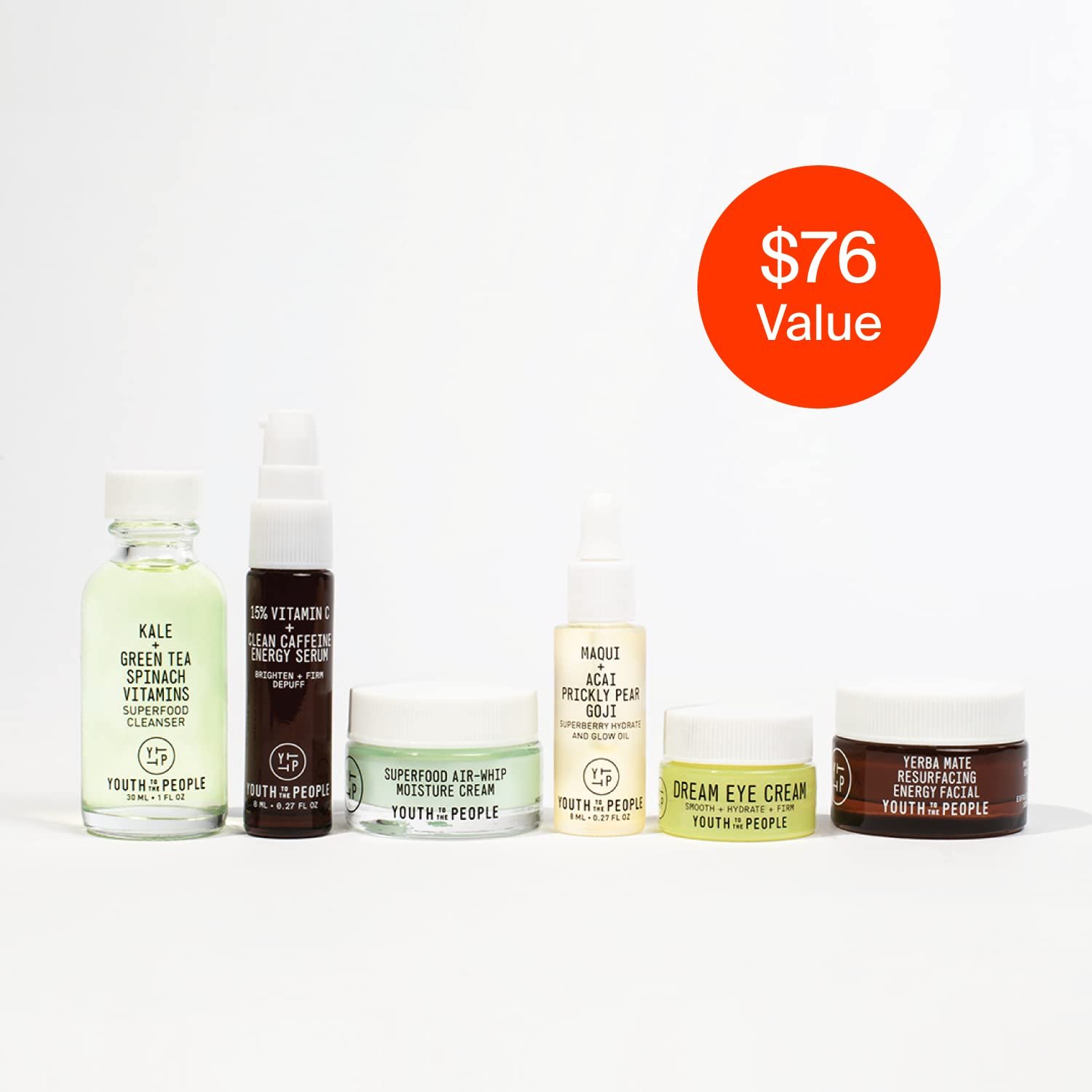 Youth To The People Youth System Set - 6-Piece Superfood Discovery Skincare Giftset, Travel Cleanser, Dewy Face Oil, Hydrating Moisturizer, Brightening Serum, Exfoliating Facial Mask, and Eye Cream - Image 2
