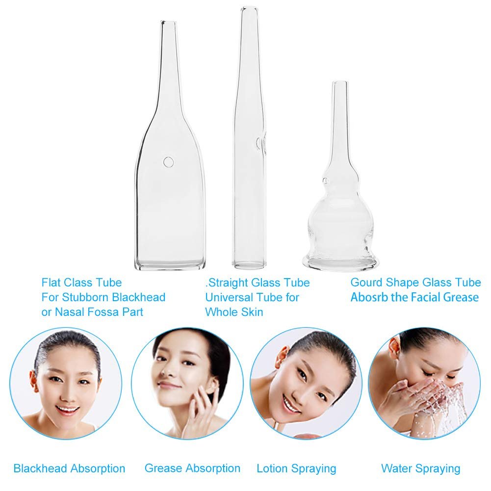 Nikou Vacuum Glass Tube, 3 Pcs Glass Pipes for Vacuum Face Cleanser Blackhead Removal Machine Accessories Deep Pore Cleaning Tools, Compatible with Most Suction Beauty Devices - Image 6
