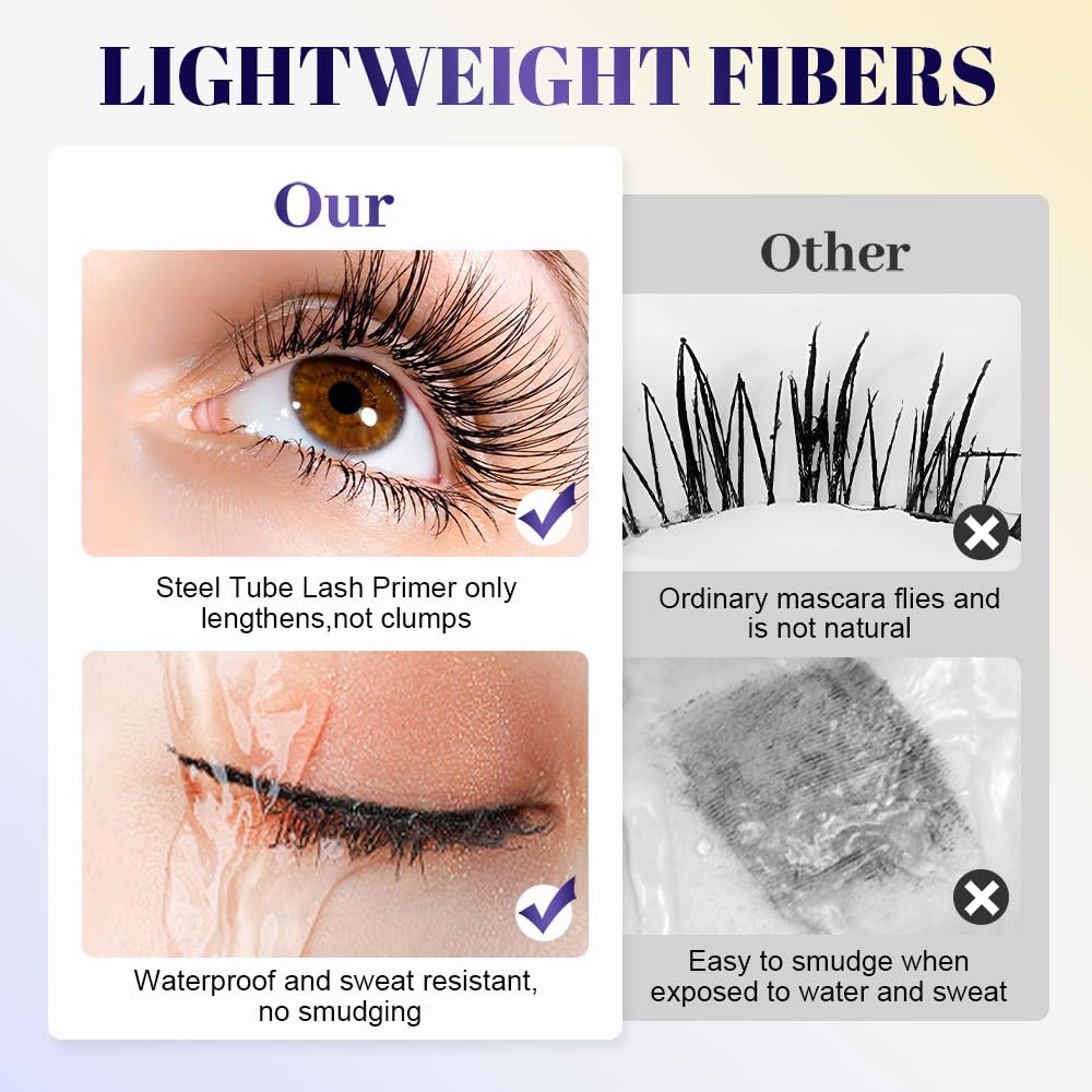Ultra-Fine Lengthening Waterproof Quick-Dry Mascara, Black Mascara for Fine Short Lash Older Women Mulit-layered Lashes,Ultimate Length Volumizing Lower Bottom Lashes Mascaras (Black) - Image 5