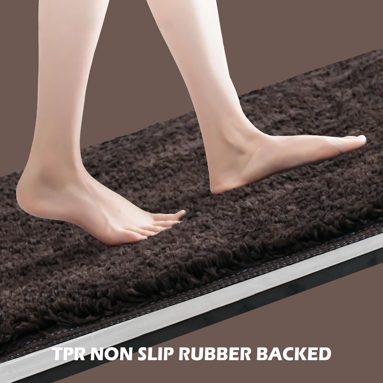 Bathroom Rugs Sets 3 Piece with Adjustable Toilet Seat Cover 17.5"x 15" Machine Washable Bath Rug Set with TPR Non Slip Rubber Backing Solid Bath Mat Set for Luxury Bathroom Decoration - Image 4