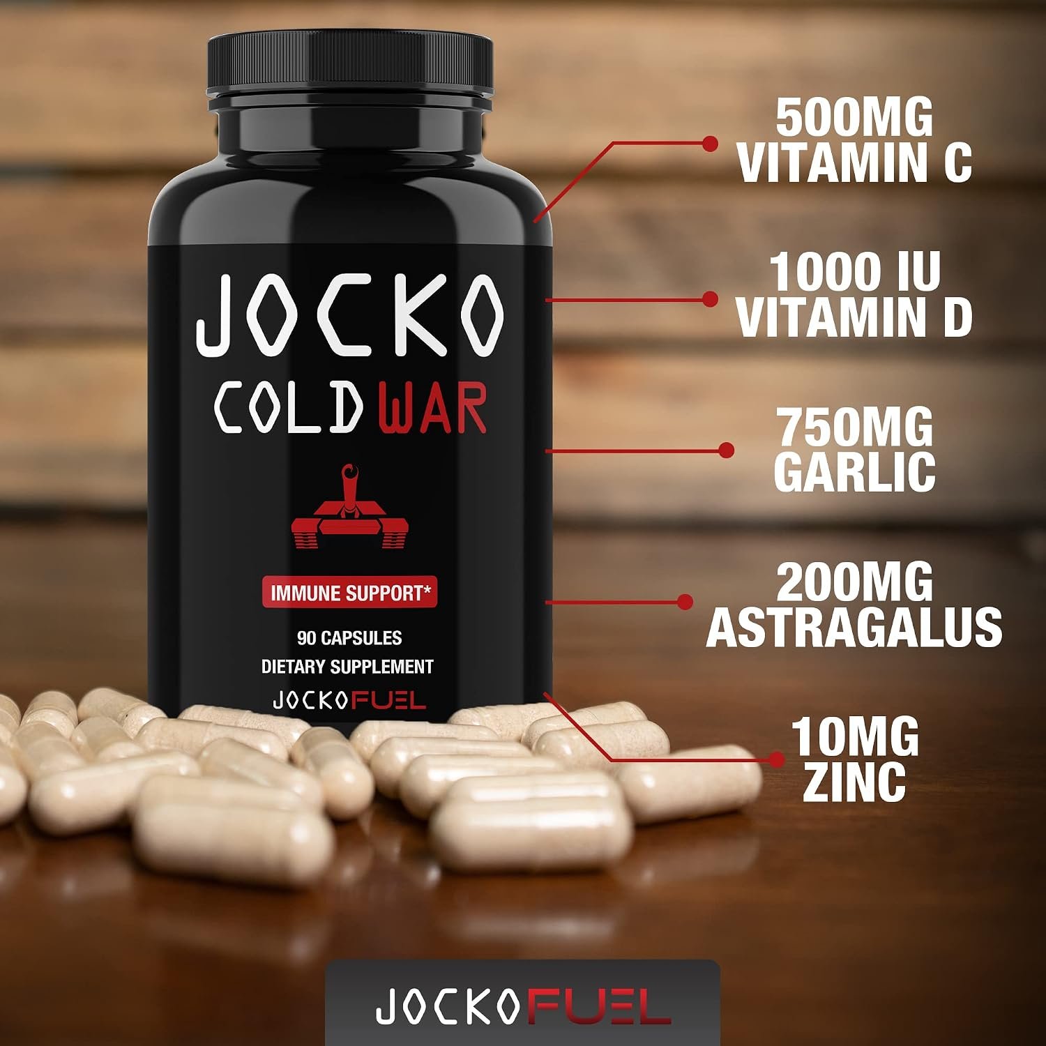 Jocko Fuel Immune Support Supplement - Elderberry with Zinc & Vitamin C for Adults - Immune Defense with Vitamin C, D3, Superfoods, Herbs, & Minerals (90 Capsules) - Image 3