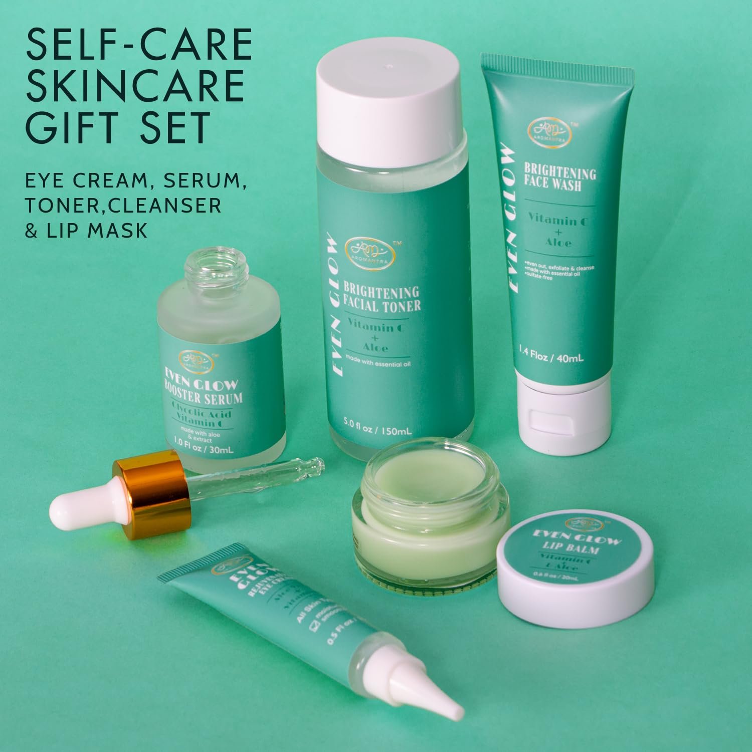 Valentines Day Gifts for Women Skin Care Gift Set, Vitamin C Trial + Value Kit, Travel Friendly | Face Wash/Cleanser, Serum, Facial Toner, Lip Balm, Eye Cream,Vegan - Image 2