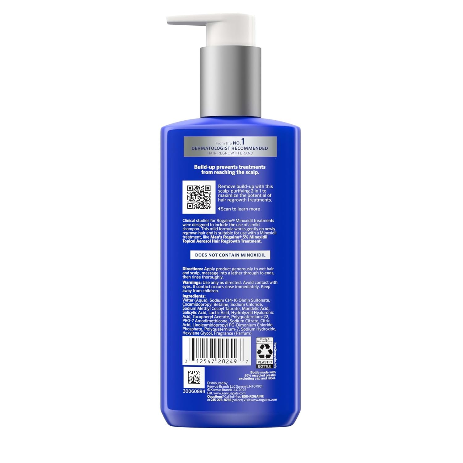 Rogaine Men's Pre-Growth 2 in 1 Shampoo + Conditioner with Triple Acid Complex, Scalp Purifying Shampoo Removes Build-Up To Maximize Hair Regrowth Treatments, Not Minoxidil, 8.4 fl. oz - Image 9