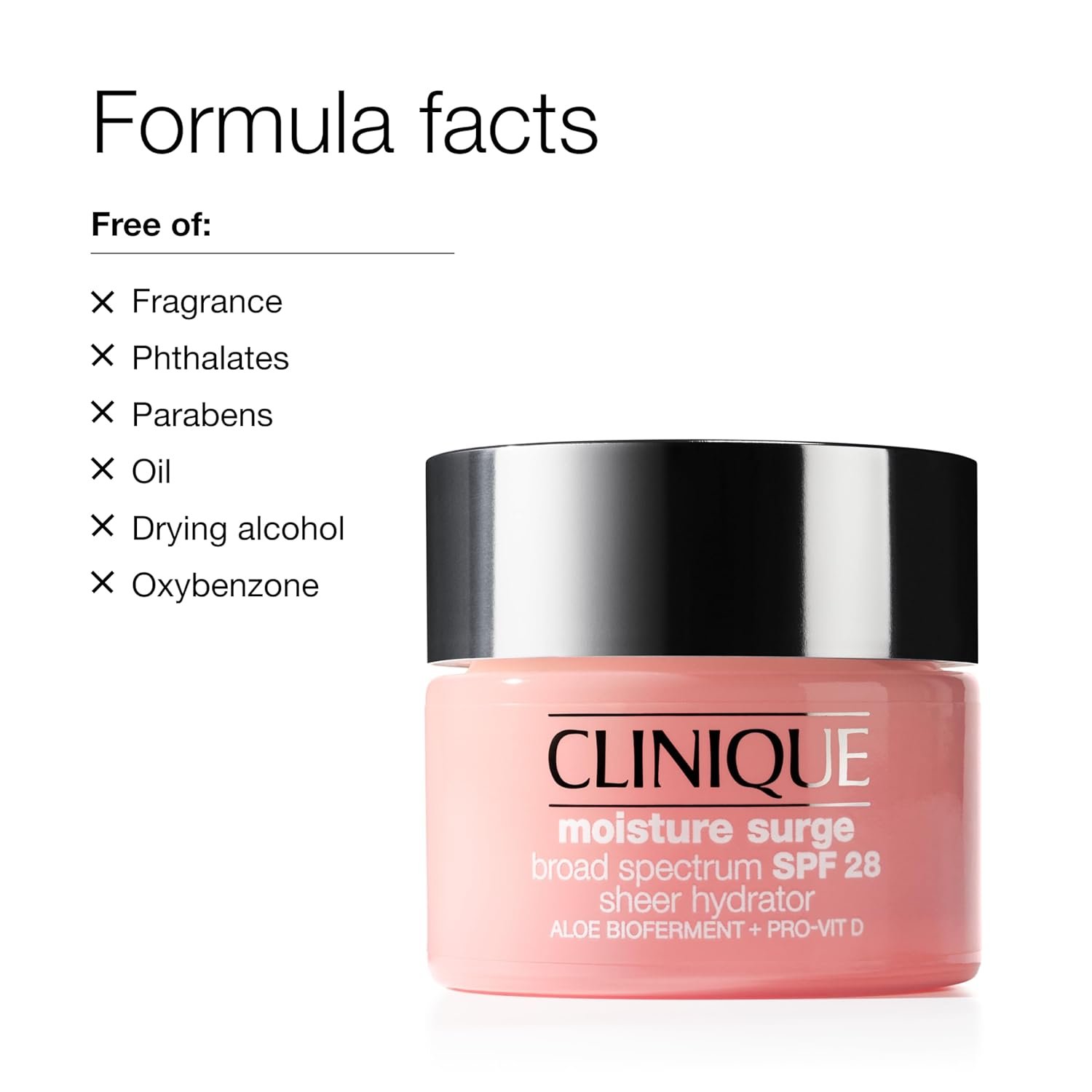 Clinique Moisture Surge Broad Spectrum SPF 28 Sheer Hydrator Face Moisturizer With SPF, Hyaluronic Acid, Aloe Bioferment + Provitamin D | Hydrating + Sun Protection - Image 6
