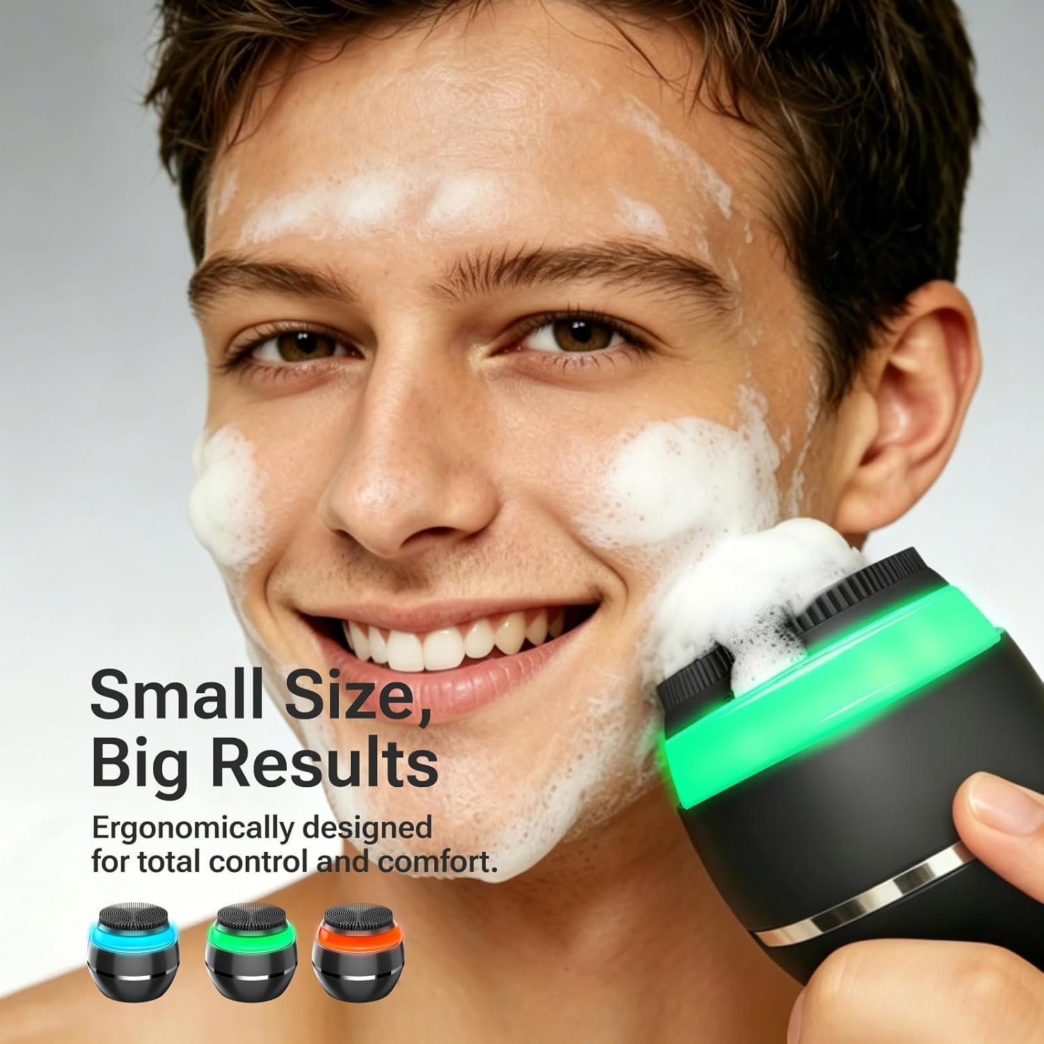 Electric Face Scrubber & Silicone Facial Cleansing Brush - Waterproof Sonic Face Brush Exfoliator with LED Screen, 3 Beauty Light Modes, Rechargeable Face Wash Brush for Deep Cleaning & Massage-Black - Image 2