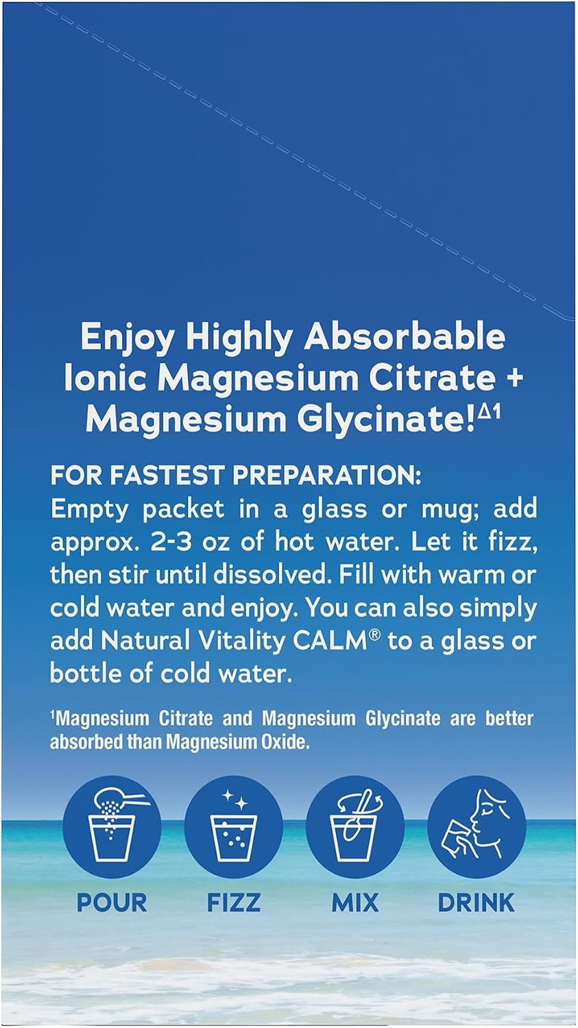 Natural Vitality Calm, Magnesium Citrate Supplement, Anti-Stress Drink Mix Powder - Gluten Free, Vegan, & Non-GMO, Raspberry Lemon, 0.12 oz, 30 Packets - Image 5