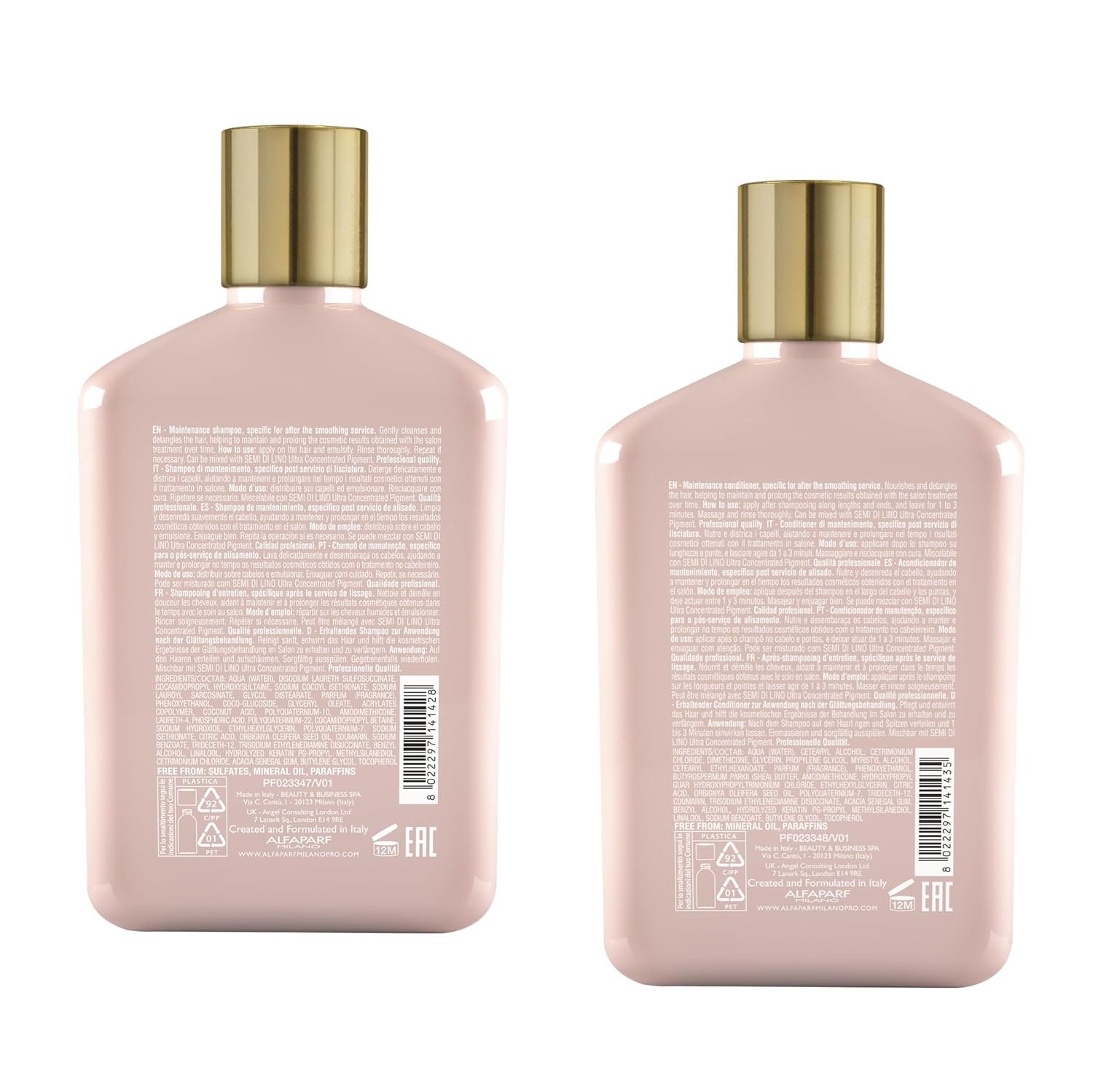 Alfaparf Milano Lisse Design Keratin Shampoo and Conditioner Set - Sulfate Free - Anti-Frizz - Maintains & Enhances Professional Keratin Therapy Treatment - Keeps Hair Smooth & Straight - Image 2