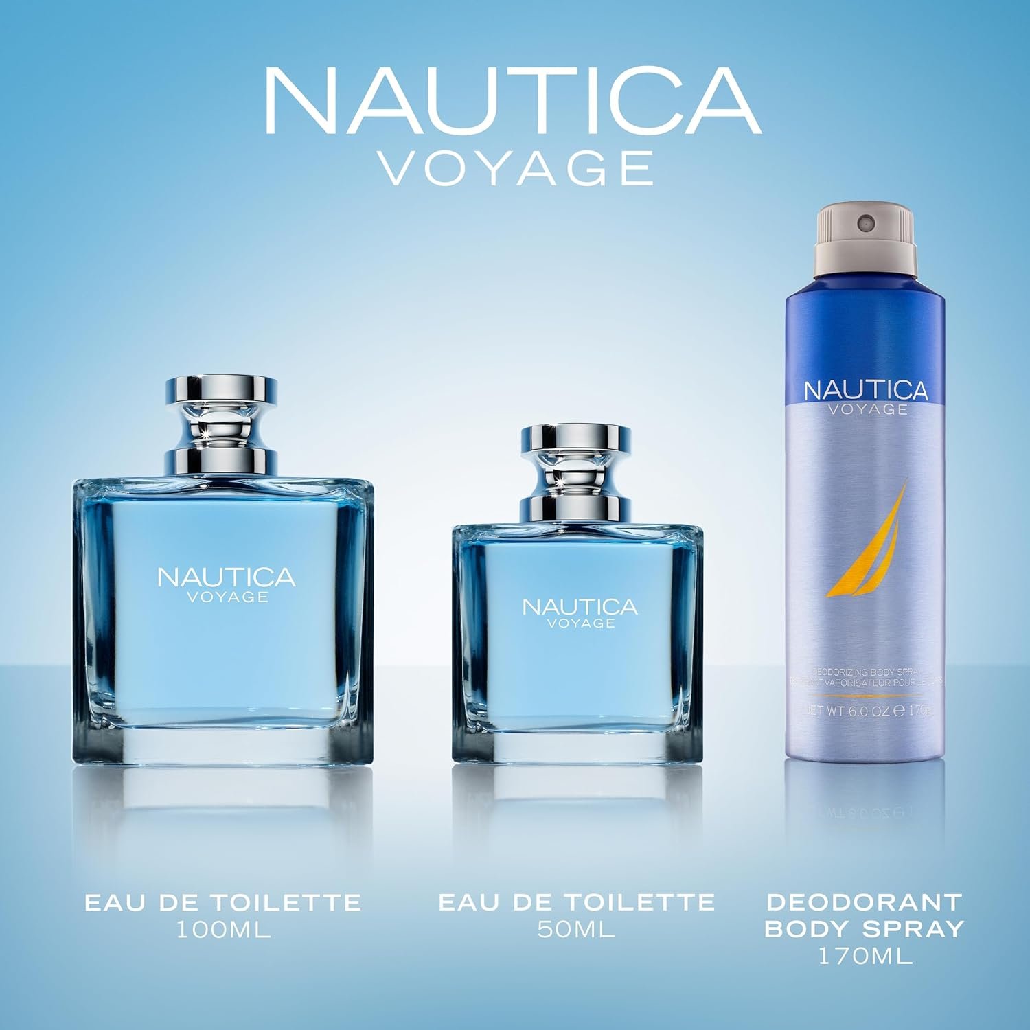 Nautica Voyage Giftset, 1.6 fl oz EDT + 5.9 oz Deodorizing Body Spray, Notes of Apple, Cedarwood, Mimosa, Men's Fragrance, Long Lasting, Everyday Fragrance - Image 4