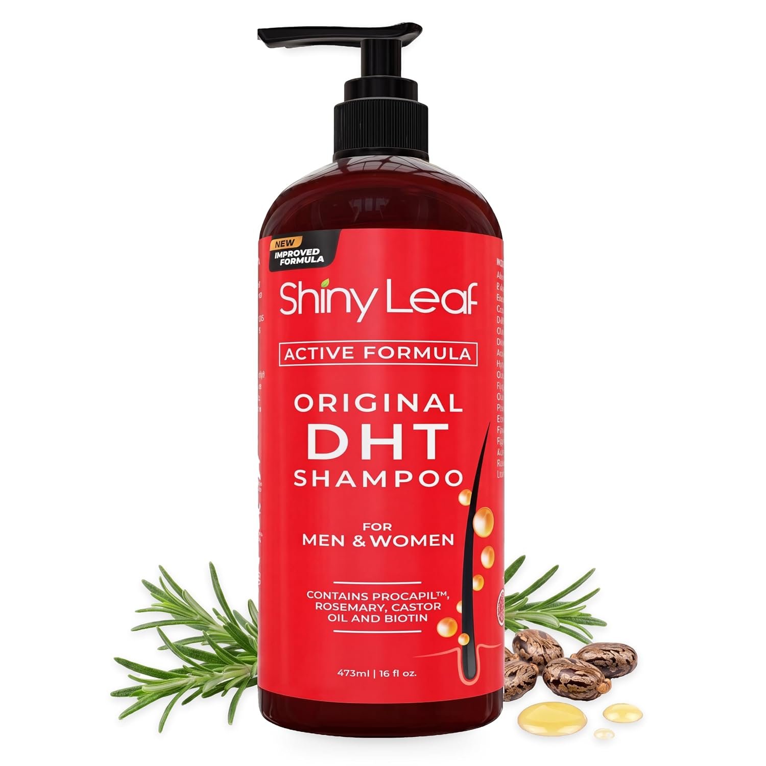 Anti-Hair Loss Shampoo With Biotin, for Men & Women - Sulfate-Free, Natural DHT Blocking Formula for Hair Growth, Thinning Hair Prevention, 16 Oz