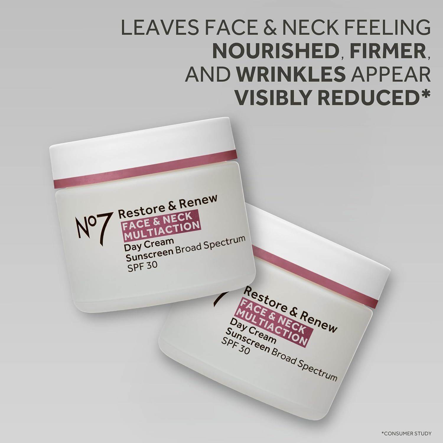 No7 Restore & Renew Multi Action Face & Neck Cream - Anti Aging Face Moisturizer with SPF 30 - Helps to Firm & Hydrate Crepey Skin - Formulated with Hyaluronic Acid, Peptides & Ceramides (1.69 Oz) - Image 2