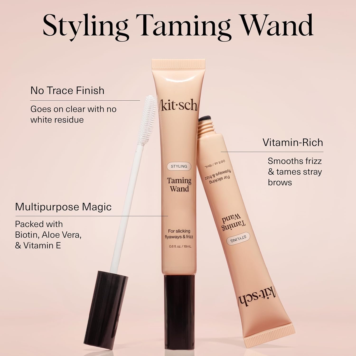 Kitsch Hair Taming Wand - Fly Away Stick For Hair with Biotin, Aloe & Vitamin E | Clear Hair Mascara for Flyaways, Slick Back Style | Travel Size | Ideal Gifts for Women - 18mL - Image 2