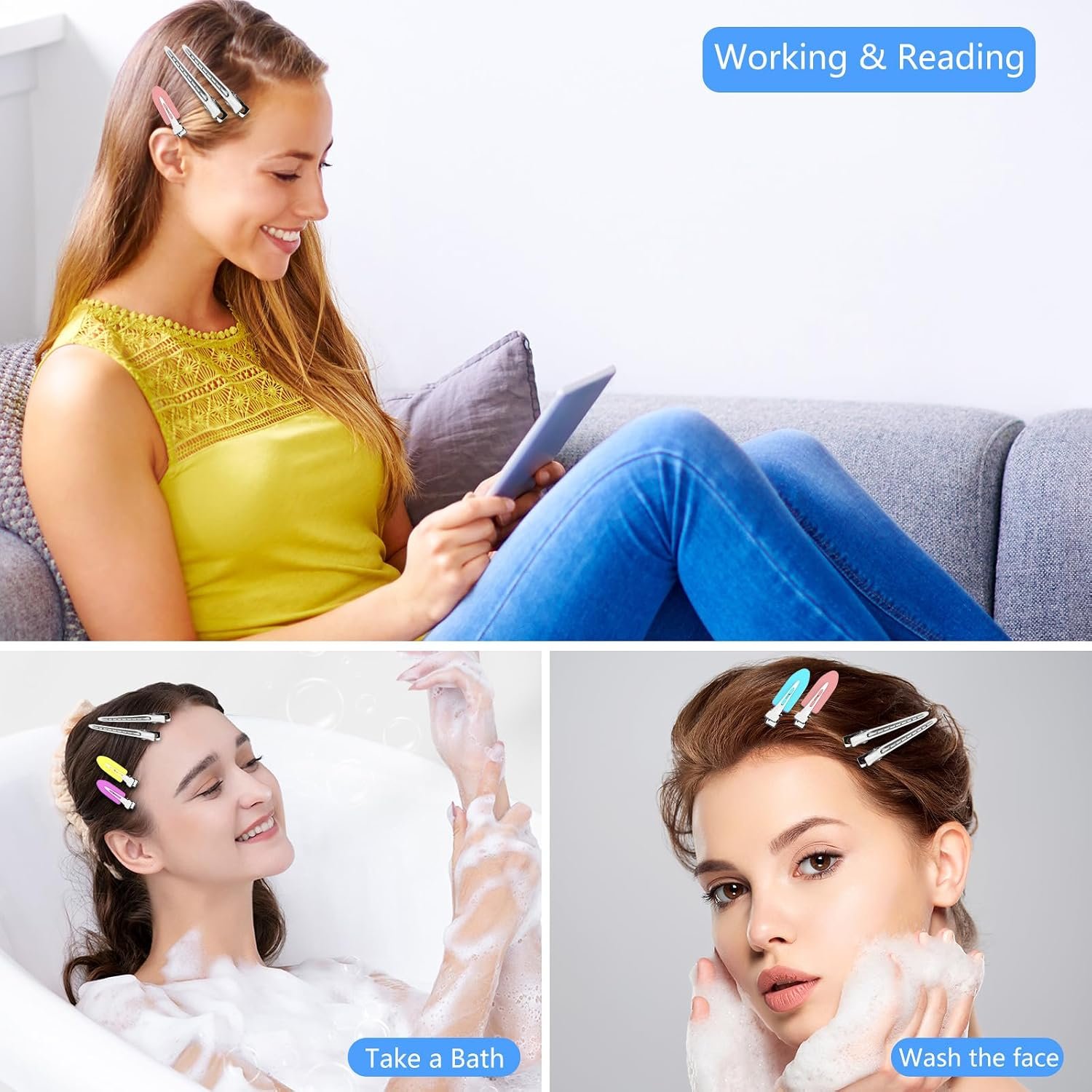 30PCS Metal Alligator Hair Clips, Duck Billed Salon Styling Clips with Holes, Heavy Duty Silver Hair Pins for Women, DIY Bows & Home Use (30 Mixed Sizes) - Image 6