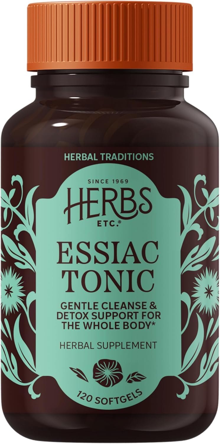 Herbs Etc. Essiac Tonic Softgels - Ojibwa Body Cleansing Formula - Detoxification & Immune Support - Organic & Gluten-Free - 120 Count (120 Servings)