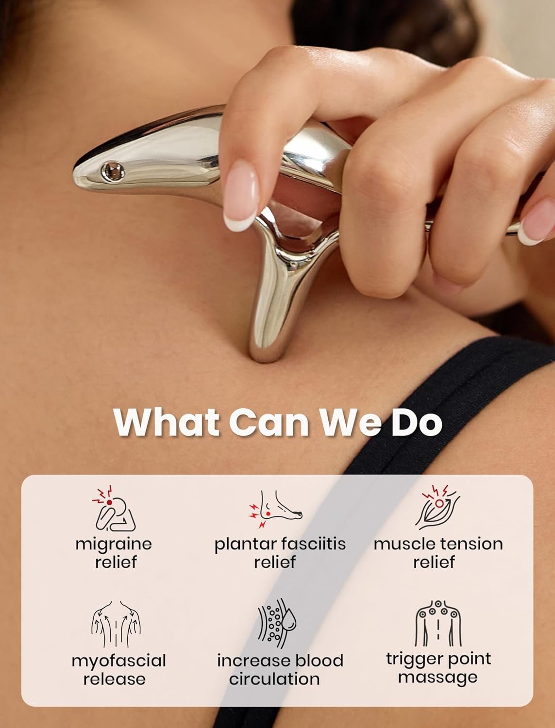 lifechill Trigger Point Massage Tool for Deep Tissue Massage & Gua Sha, HSA Muscle Scraper Tool for Full Body Pain Relief, FSA Eligible Items Thumb Saver Acupressure Tool, Fathers Day Dad Gifts - Image 7