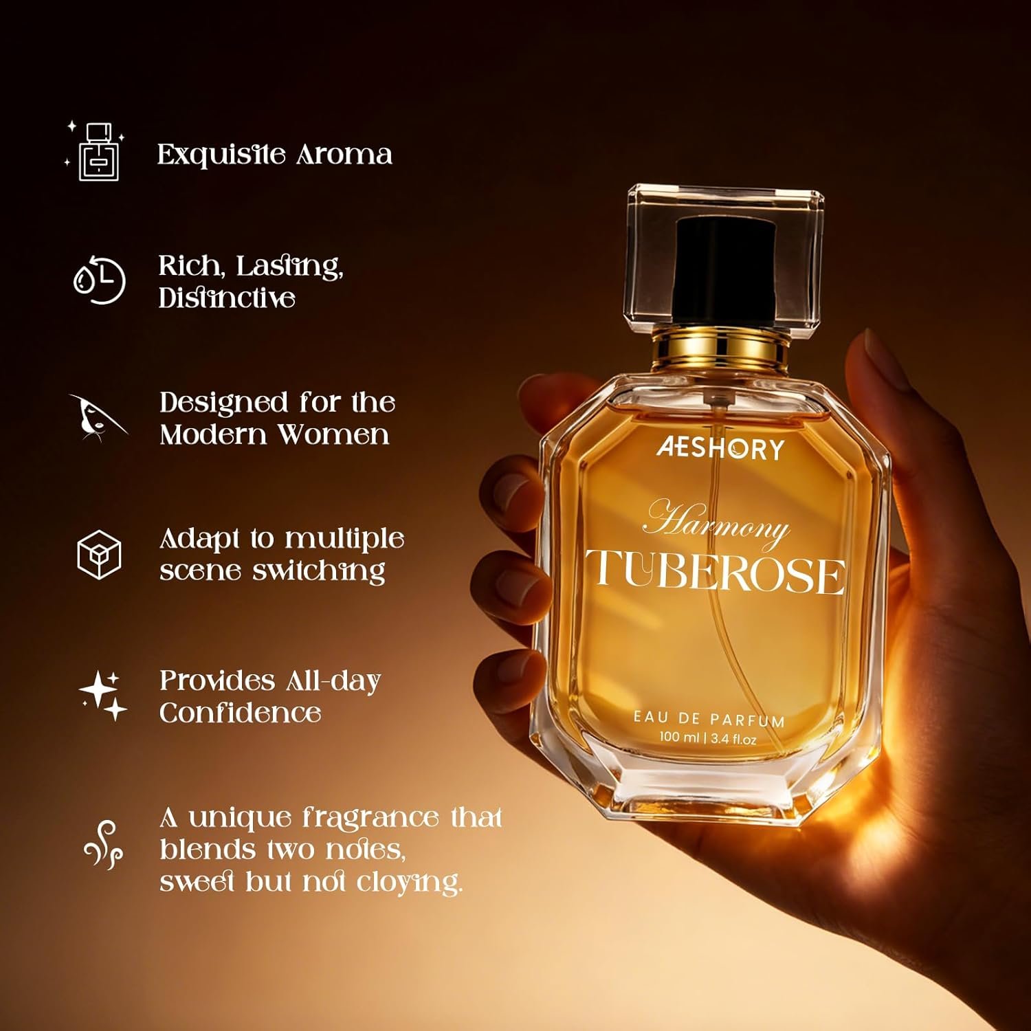 Luxury Women's Eau De Parfum Spray, 100 ML 3.4 Fl OZ, Unique Romantic Gourmand Long lasting Fragrance, Vanilla Musk Perfume Vegan Essentials Oils Notes, A Captivating Scent Feminine Gifts for Women - Image 5