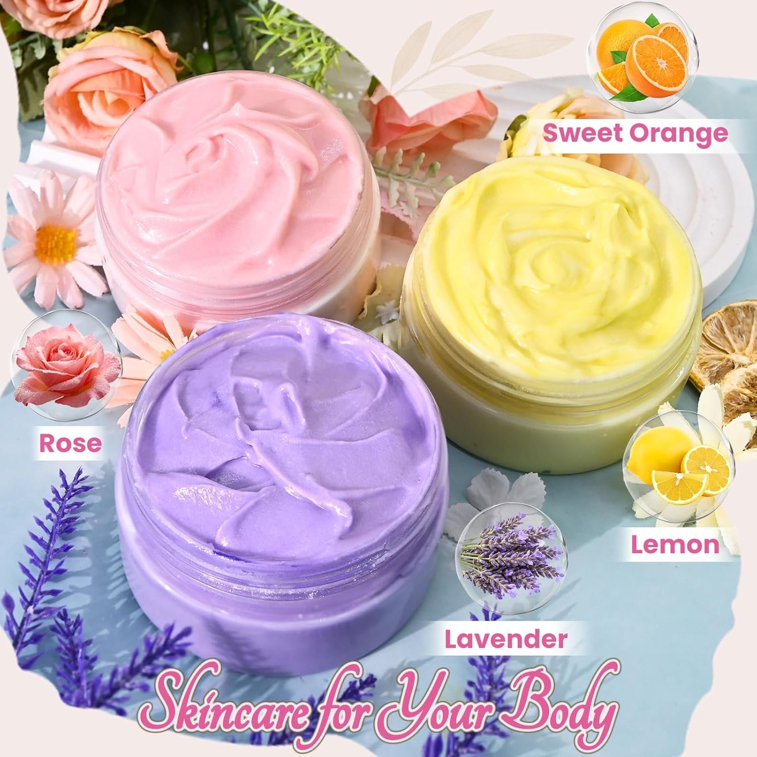Whipped Body Butter Making Kit- Shea Butter Lotion Making Kit for Women, DIY Shea Moisture Lotion with Jojoba oil, Coconut Oil, Natural Whipped Body Butter Maker Skin Care Gifts for Women - Image 4