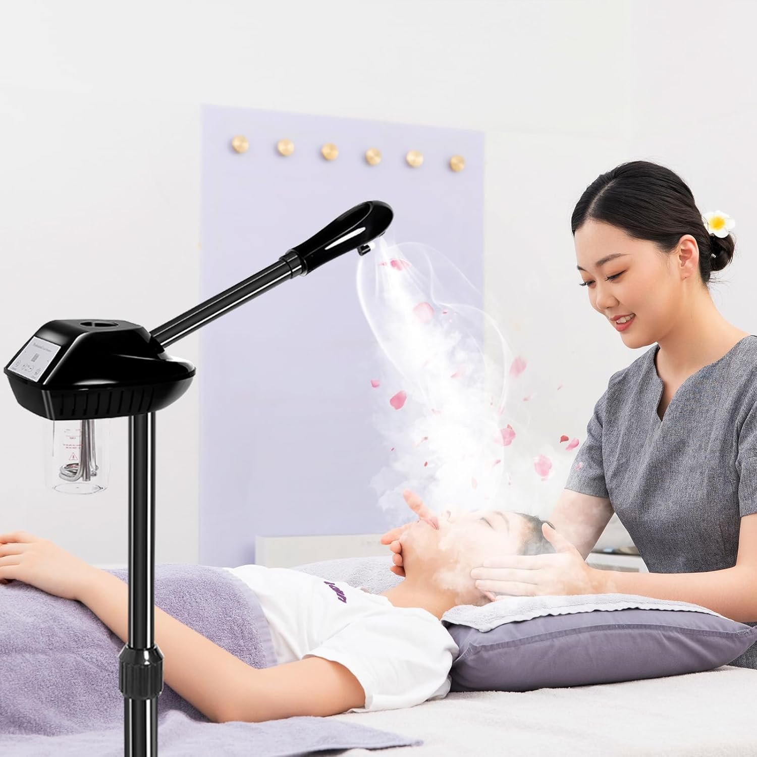Professional Facial Steamer on Wheels,Gold Ozone Steamer for Face with 30-Minutes Timer,Spa Face Steamer for Deep Facial Cleansing (FS -001, 24-Balck) - Image 6