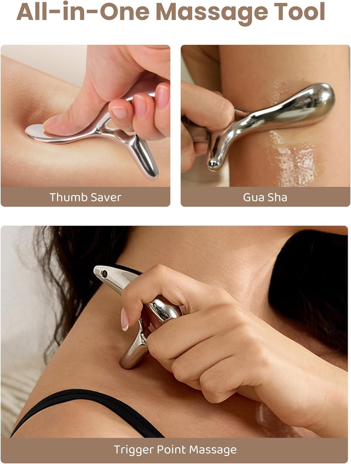 lifechill Trigger Point Massage Tool for Deep Tissue Massage & Gua Sha, HSA Muscle Scraper Tool for Full Body Pain Relief, FSA Eligible Items Thumb Saver Acupressure Tool, Fathers Day Dad Gifts - Image 2