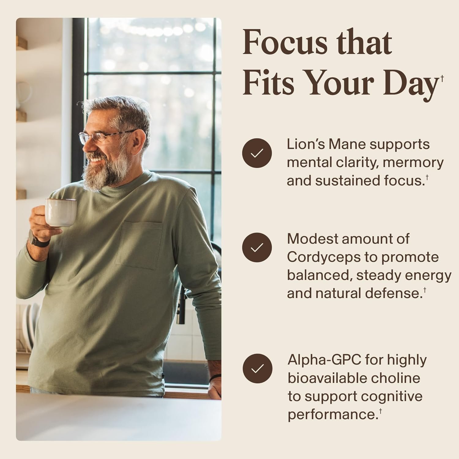 Real Mushrooms Lion’s Mane Focus Capsules (90 Count) – Organic Lions Mane Fruiting Body Extracts with 200mg Alpha GPC Choline for Mental Clarity & Daily Cognitive Function - Image 4