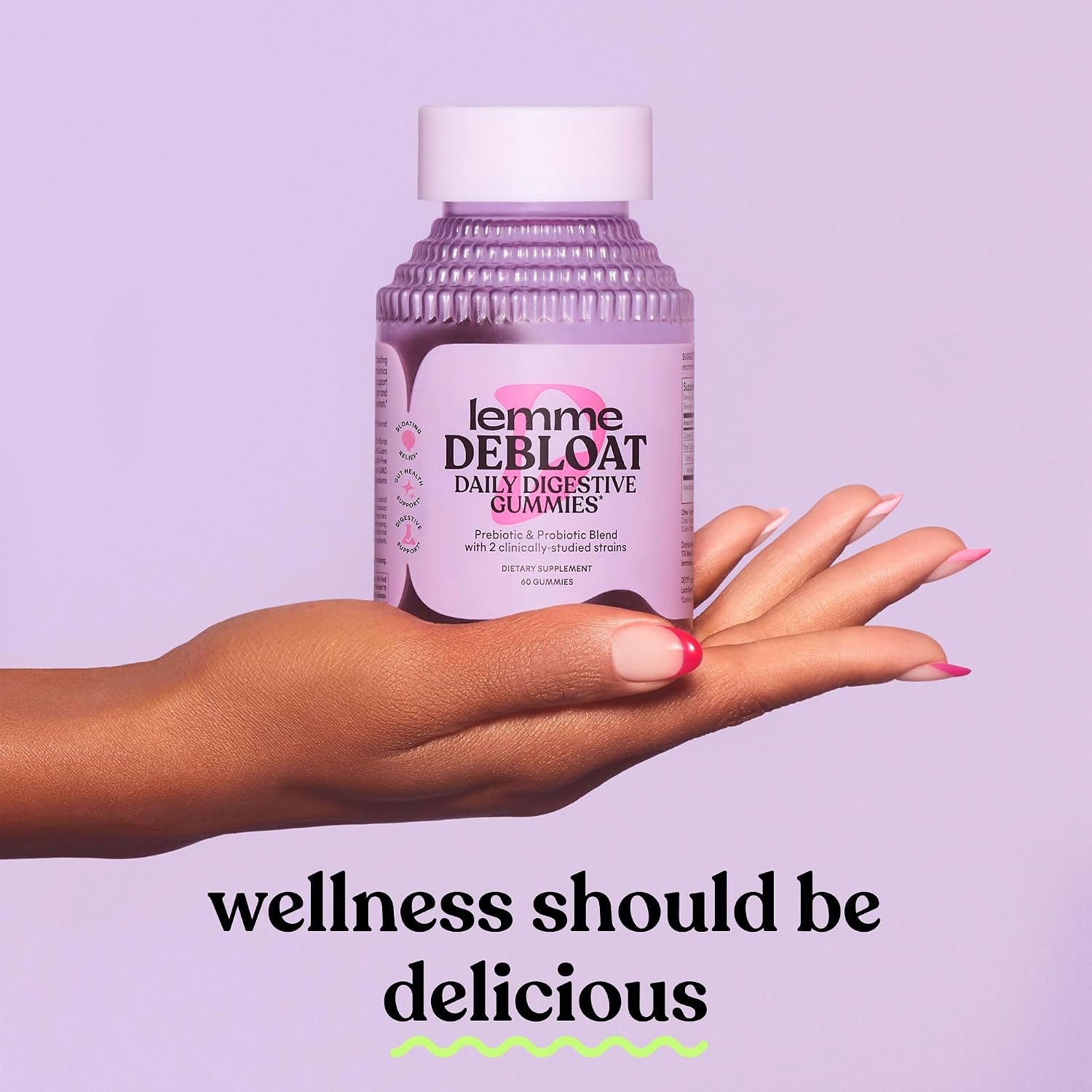 Lemme Debloat - Digestive & Gut Health Gummies with 2 Clinically Studied Probiotics & Prebiotic, Vegetarian, Gluten Free, Non GMO, BlackBerry Flavor (60 Count) - Image 9