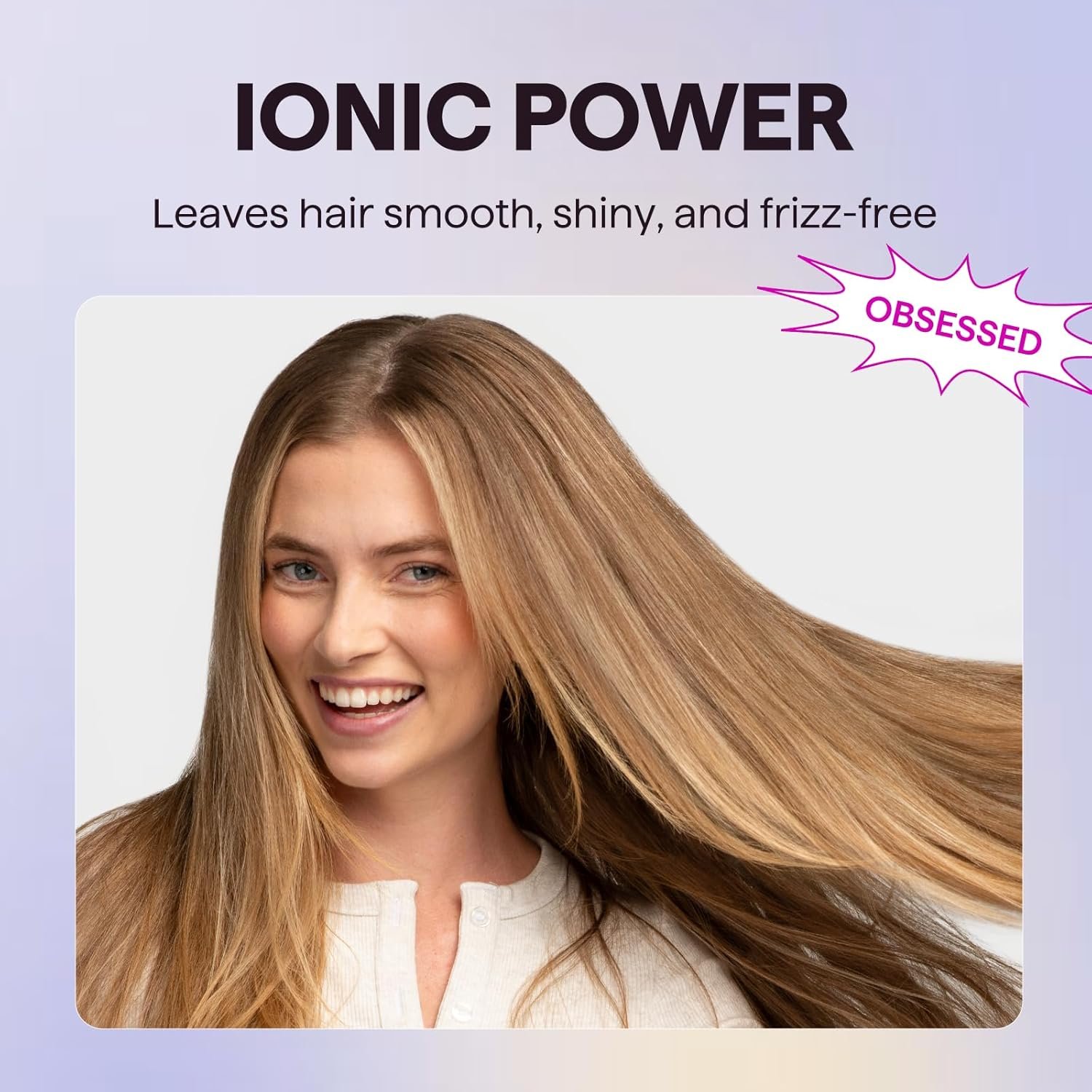 Wavytalk Hair Dryer, Blown Away Ionic Hair Dryer for Curly Hair with Diffuser, 1875W Fast Drying Blow Dryer with Ceramic Technology, 3 Attachments for All Hair Types, Light and Quiet, Rose Gold - Image 6