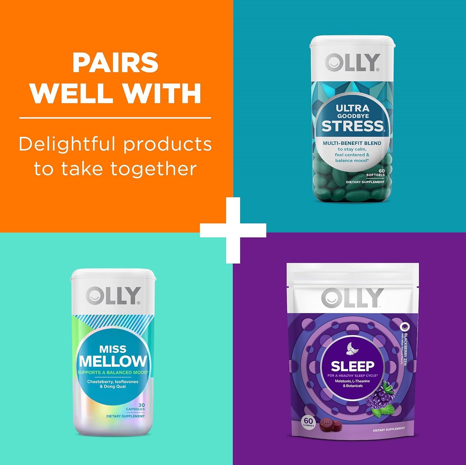 OLLY Hello Happy Gummy Worms, Mood Support Gummies For Adults,* Saffron Extract, Vitamin D, Tropical Zing Flavored, 30 Day Supply - 60 Count - Image 7
