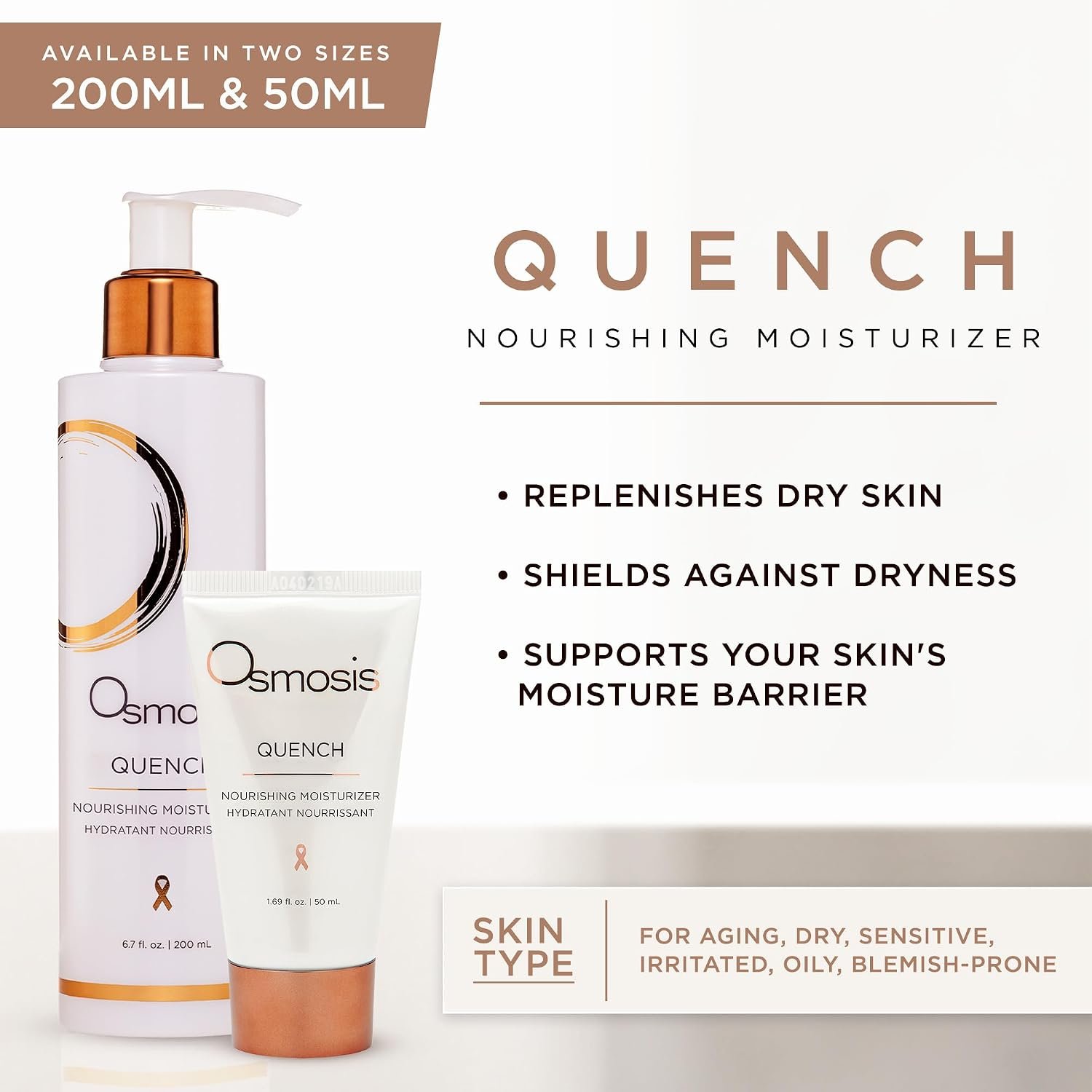 OSMOSIS QUENCH Daily Hydrating Facial Moisturizer Face Lotion with Jojoba Oil, Shea Butter, and Hyaluronic Acid, For Dry To Normal Skin - Image 2