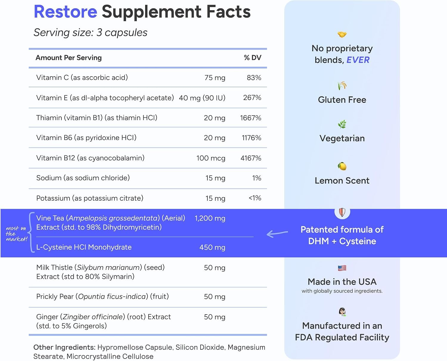 Cheers Restore | Supplement with DHM + L-Cysteine | Feel Better After Drinking & Support Your Liver | 12 Doses | Dihydromyricetin, Cysteine, Prickly Pear, B-Vitamins, Ginger - Image 5