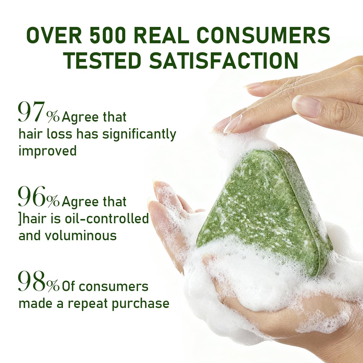 Anti Hair Loss Shampoo Bar – DHT Blocker with Polygonum, Ginseng & Tea Tree, Strengthens Roots, Reduces Hair Fall, for Thinning Hair, Herbal Hair Growth Soap 120g *2 - Image 8